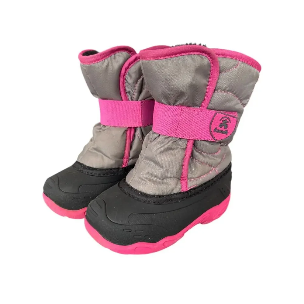 Kamik Kids Winter Boots in Gray and Pink